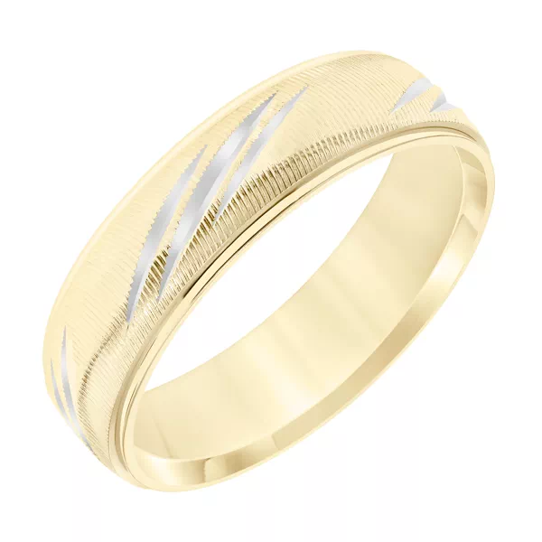 Vertical Fine Line Finish Wedding Band (6mm)
