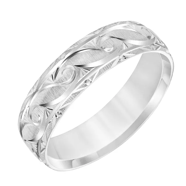 Low Dome Swiss Cut Design Wedding Band (6mm)