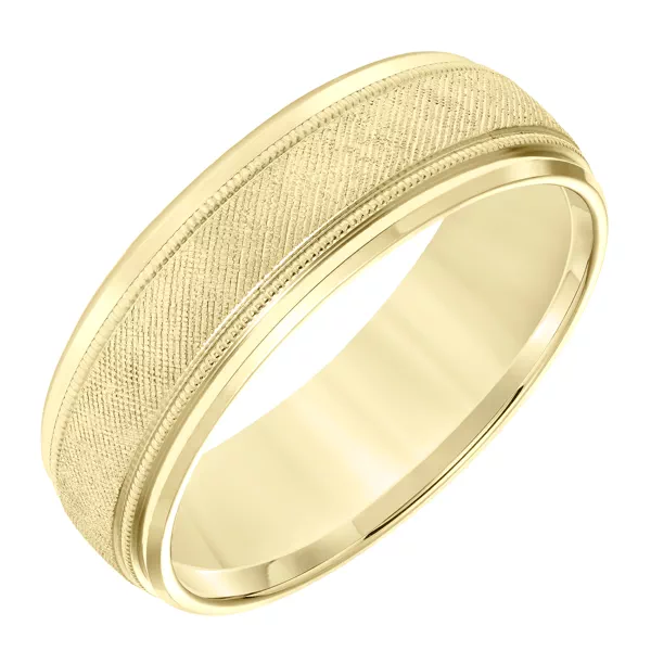Step Edge Florentine Finish Wedding Band (7mm)