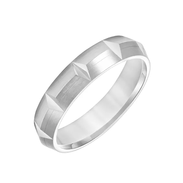 Brushed Knife Edge And Carved Band (6mm)