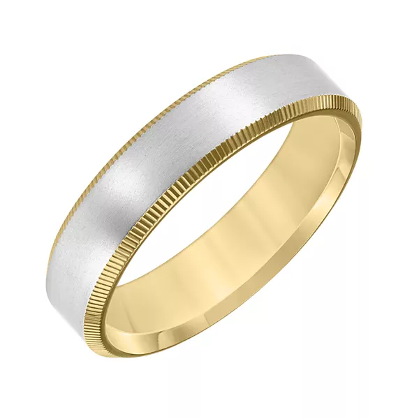 Two-Tone Brushed Finish With Polished Coin Edge Band (5mm)