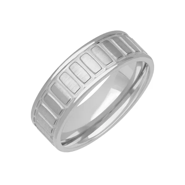 Multi-Textured Square Geometric Cut Polished Edge Band (7mm)