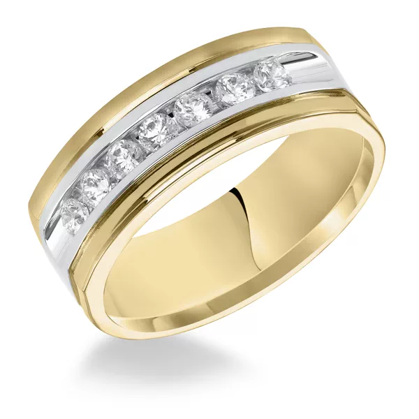 Two-Tone Diamond Channel Set Band