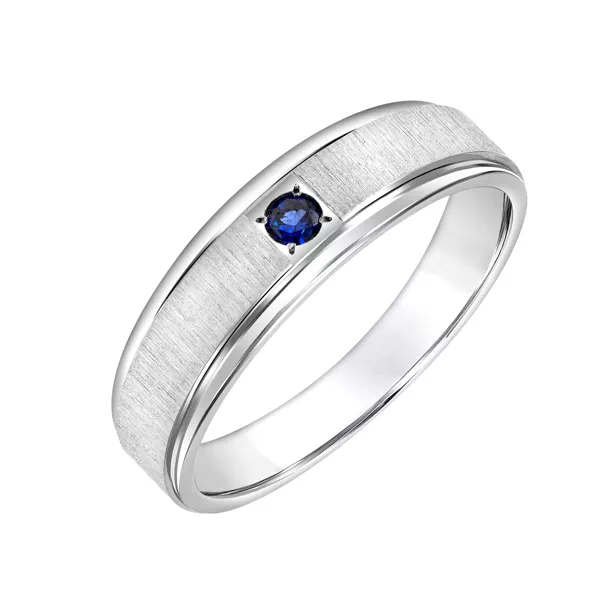 Blue Sapphire Comfort-Fit Brushed Band (6mm)