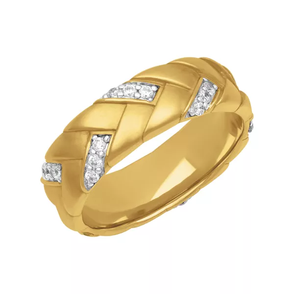 Two-Tone Woven Diamond Band (7mm)