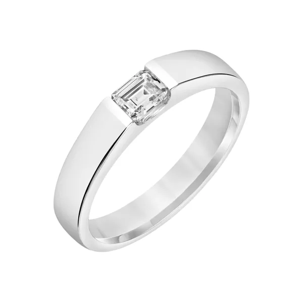East-West Emerald-Cut Lab Diamond Band (3.8mm)
