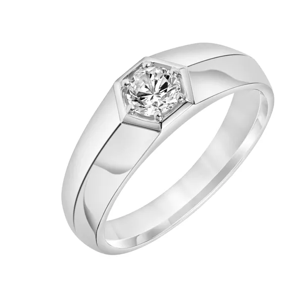 Hexagonal Frame Lab Diamond Band (3.5mm)