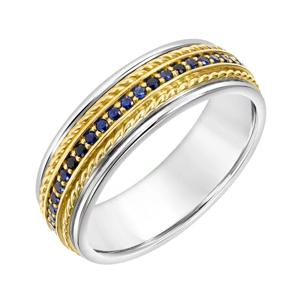 Women’s Wedding Ring Sapphire Eternity Band With Rope Design (7mm)