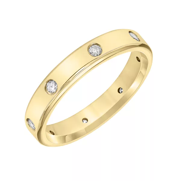 Women’s Wedding Ring Burnished Diamond Eternity Band (4mm)