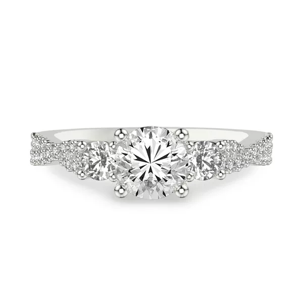 Presley 3-Stone Pave Engagement Ring