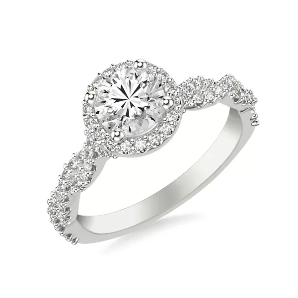 Elsa Halo with Twisted Pavé Band Ring