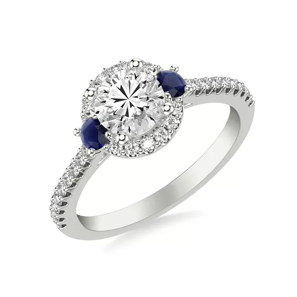 Setting Camelia Halo And Sapphire Accent