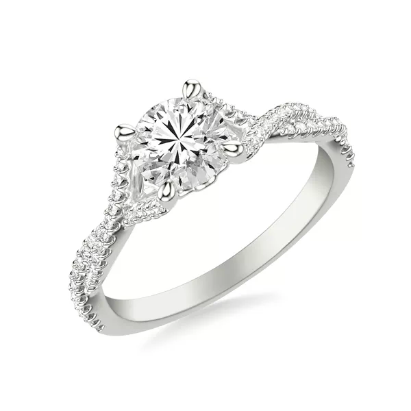 Laney Pave Twist Engagement Ring