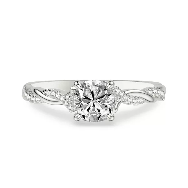Kayleigh Lab Diamond Twist Engagement Ring With 1.6 Carat Cushion Diamond