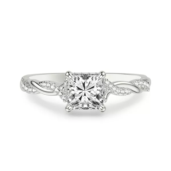 Kayleigh Lab Diamond Twist Engagement Ring With 1.8 Carat Princess Diamond
