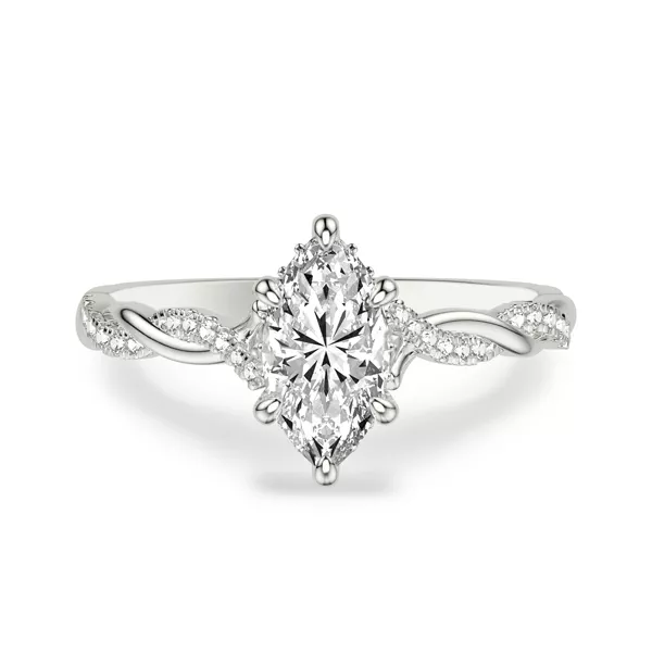 Kayleigh Lab Diamond Twist Engagement Ring With 1.01 Carat Marquise Diamond