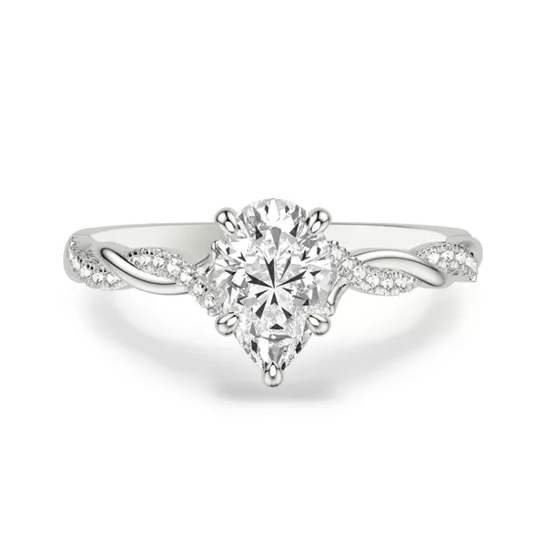 Kayleigh Lab Diamond Twist Engagement Ring With 1.04 Carat Pear Diamond