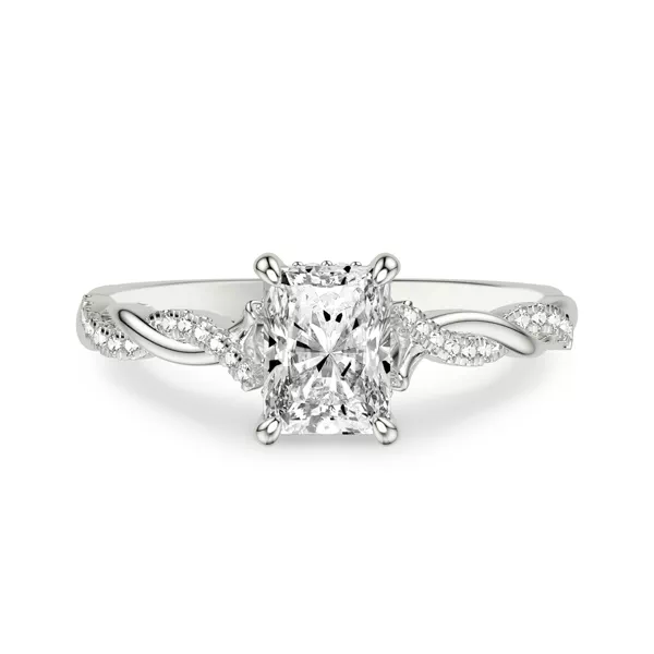 Kayleigh Lab Diamond Twist Engagement Ring With 1.19 Carat Radiant Diamond