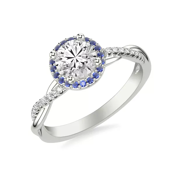 Setting Leighton Diamond Twist And Sapphire Halo