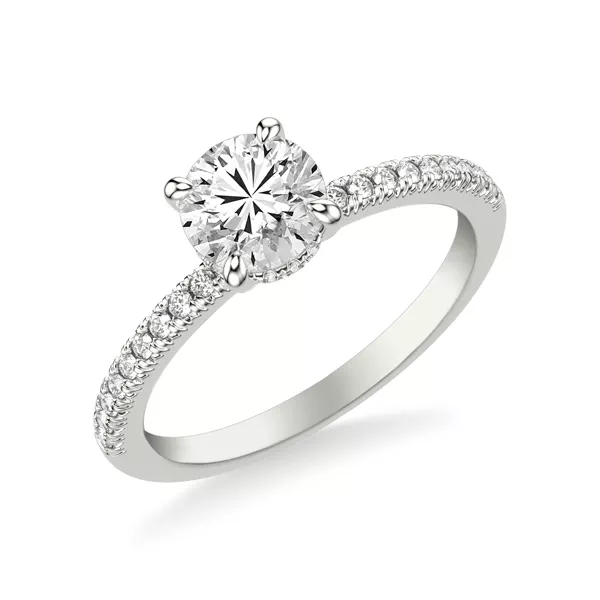 Penny Pavé Diamond Hidden Halo Engagement Ring