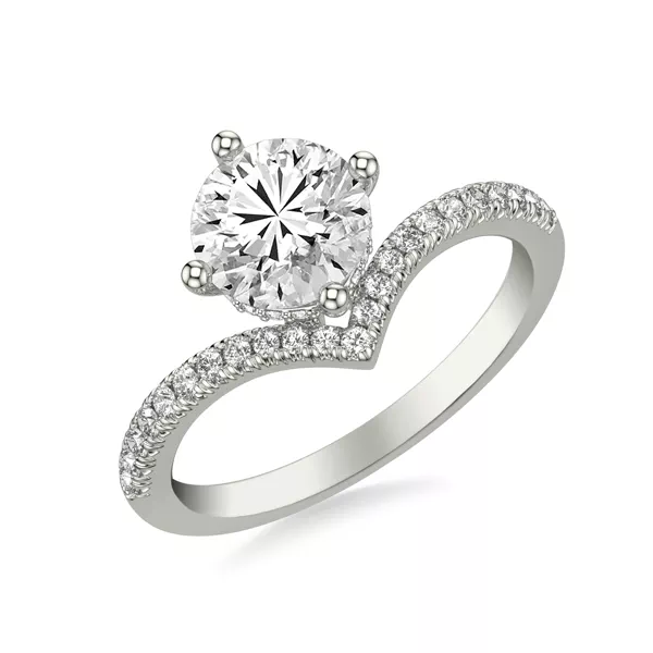 Zoe Pavé Chevron Engagement Ring