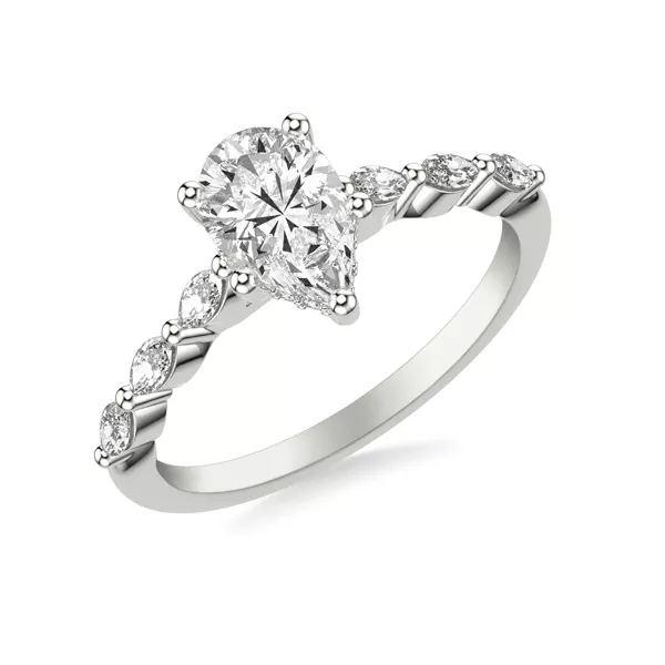 Betty Marquise Lab Diamond Engagement Ring With 1.04 Carat Pear Diamond