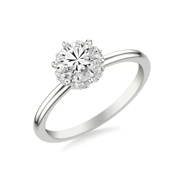 Briar Floral Halo Engagement Ring