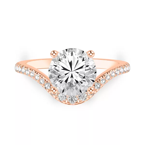 Curvelle Pavé Lab Engagement Ring