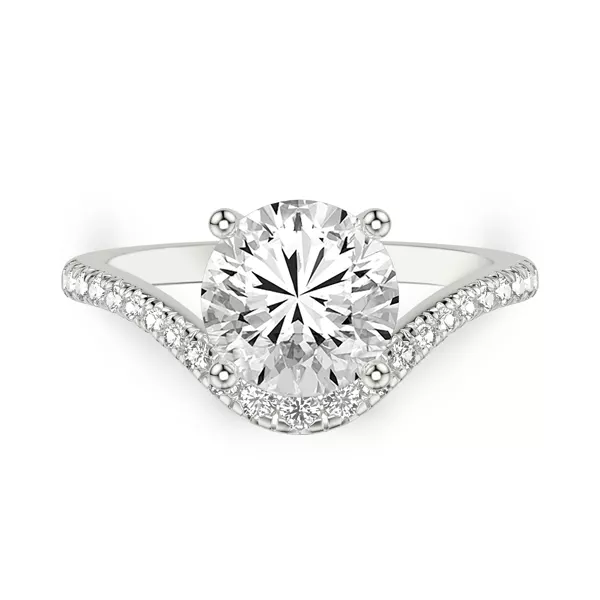 Curvelle Pavé Lab Engagement Ring