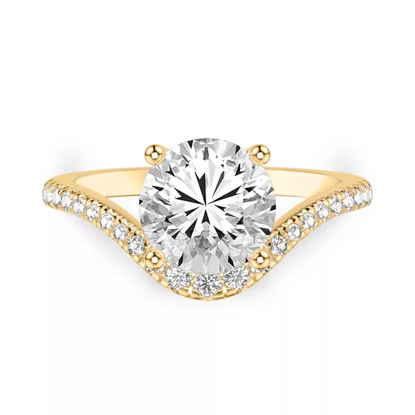 Curvelle Pavé Lab Engagement Ring