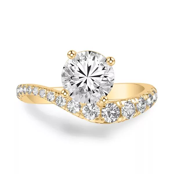 Curvelle Graduated Pavé Lab Engagement Ring