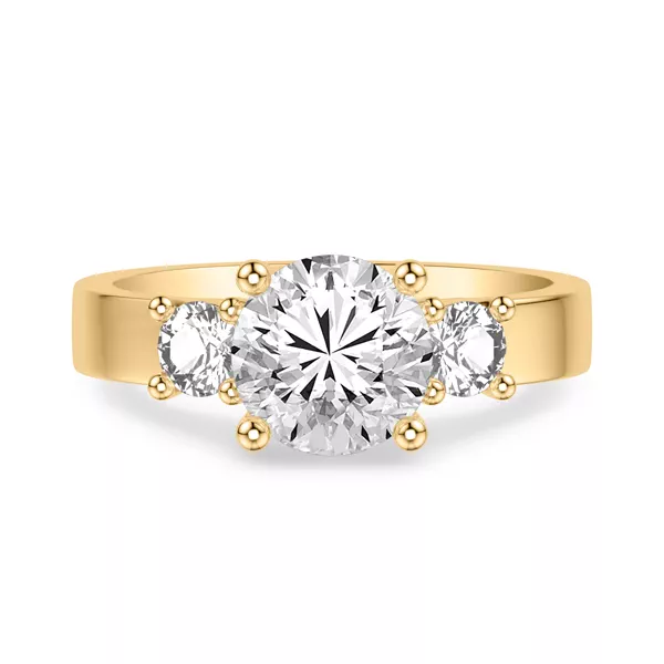 Cortina Round Three-Stone Lab Engagement Ring