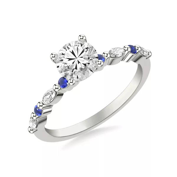 Alanna Sapphire Accent Engagement Ring