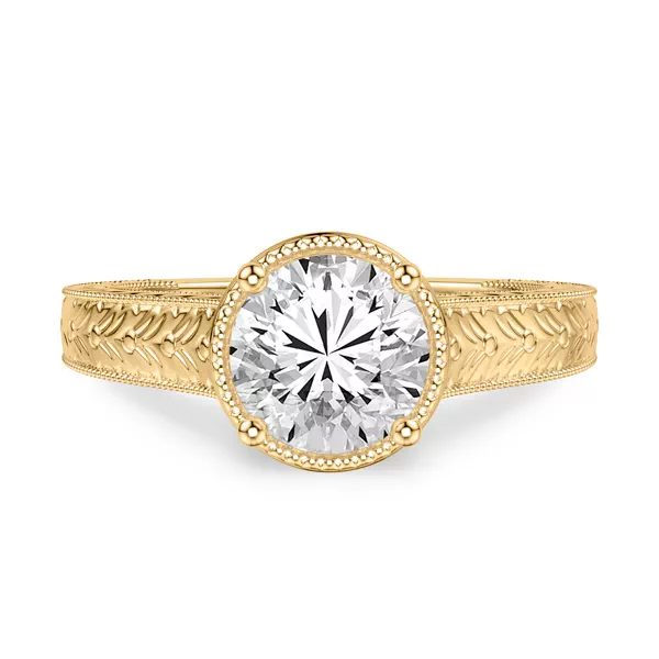 Bellavere Vintage Beaded Halo Engagement Ring