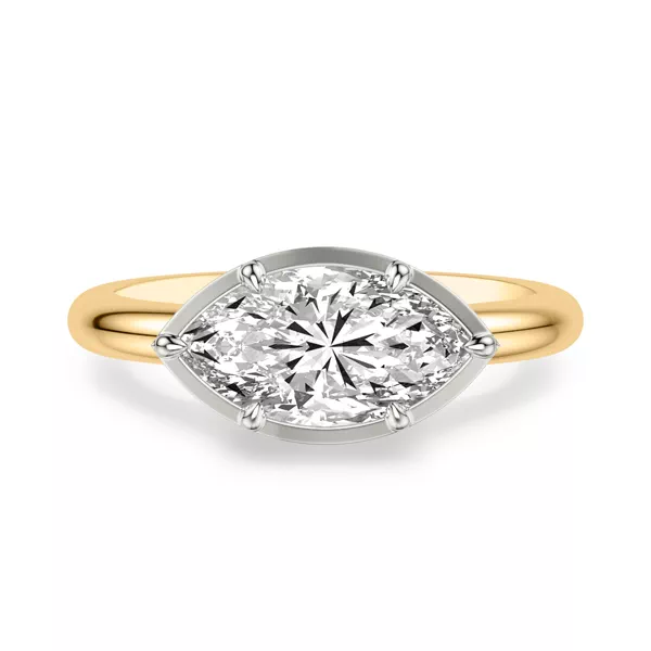 Domo East-West Bezel Solitaire Engagement Ring