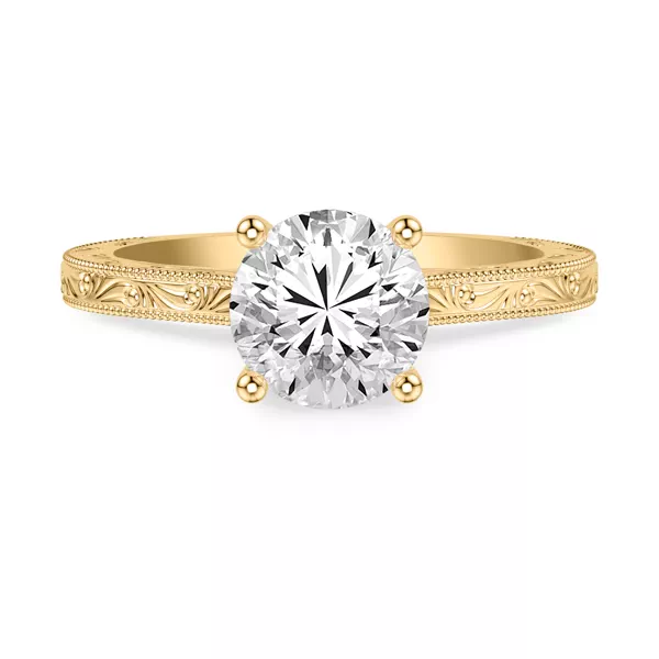 Islay Hand-Engraved Hidden Halo Lab Ring (2mm)