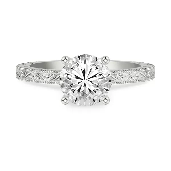 Islay Hand-Engraved Hidden Halo Lab Ring (2mm)