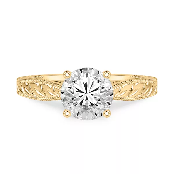Kensie Solitaire Hand-Engraved Solitaire Ring