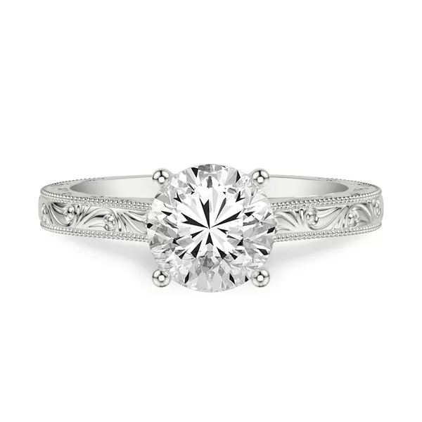 Islay Hand-Engraved Hidden Halo Lab Ring (2.5mm)