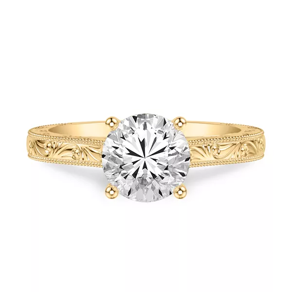 Islay Hand-Engraved Hidden Halo Lab Ring (2.5mm)