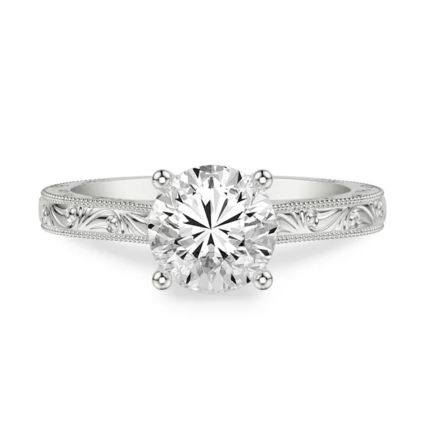Islay Hand-Engraved Solitaire Ring (2.5mm)