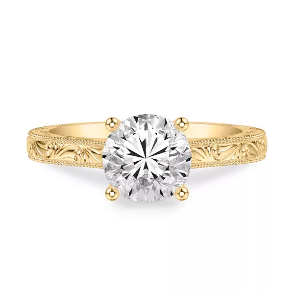 Islay Hand-Engraved Solitaire Ring (2.5mm)