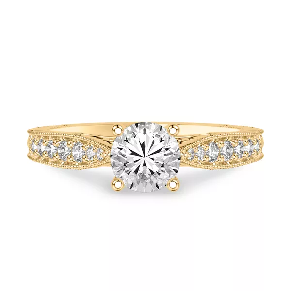 Kensie Hand-Engraved Lab Engagement Ring