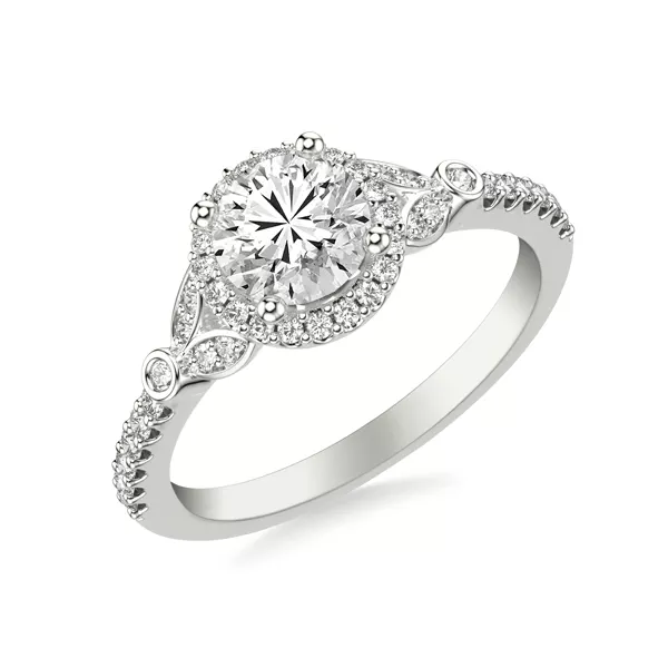 Jillian Contemporary Prong Halo Engagement Ring