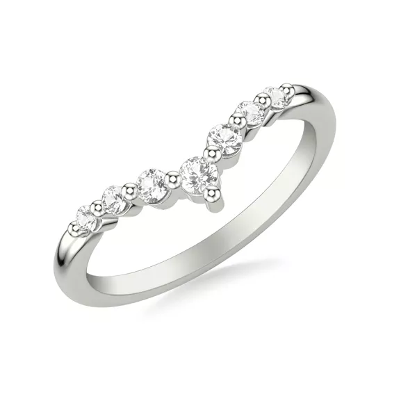 Chevron Shared Prong Diamond Band