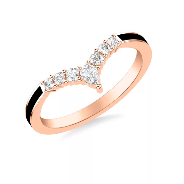 Diamond And Ceramic Chevron Band