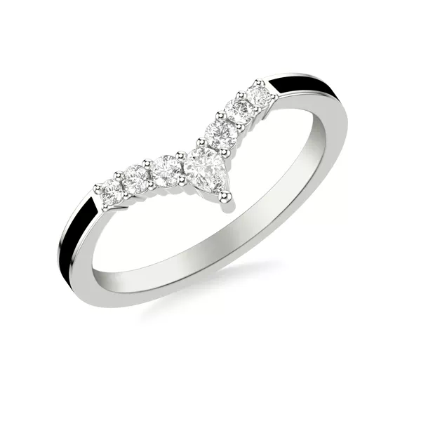 Diamond And Ceramic Chevron Band