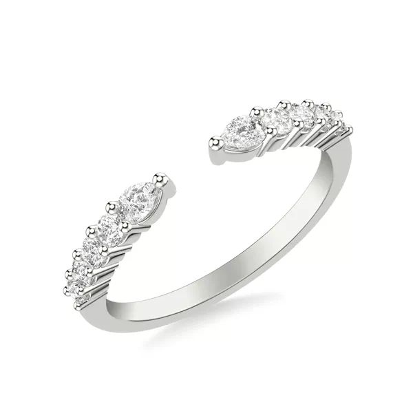 Blythe Pear And Round Diamond Open Band