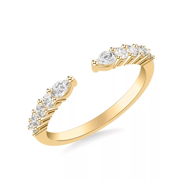 Blythe Pear And Round Diamond Open Band