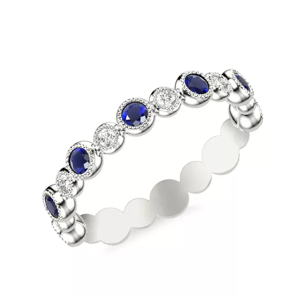 Diamond And Sapphire Bubble Eternity Band